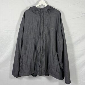 Columbia Omni-Tech Waterproof Rain Jacket Hooded Gray Mens Size 5X Big Tall Coat